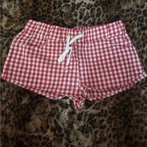 PLAYBOY Red and White Checkered Women Shorts